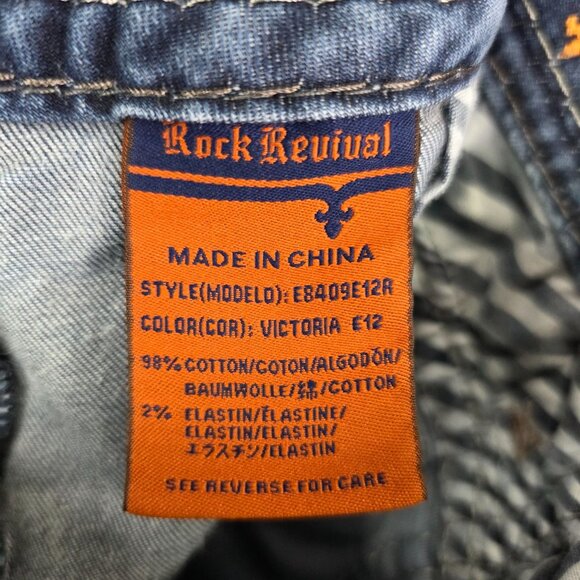 Womens Rock Revival Victoria Easy Bootcut Blue Denim Jeans Mid Rise Size 27 - Picture 6 of 13